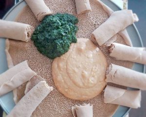 Alkaline Shiro Wot served with Injera