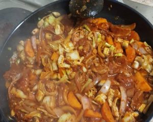 Dakgalbi (Korean spicy chicken)