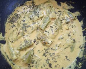 Paneer stuffed ridge gourd/ Niramish Jhinger Dolma