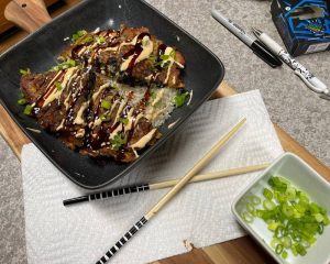 Red Cabbage Okonomiyaki Fritter