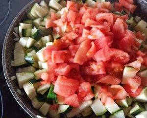 Spaghetti with Zucchini Ratatouille